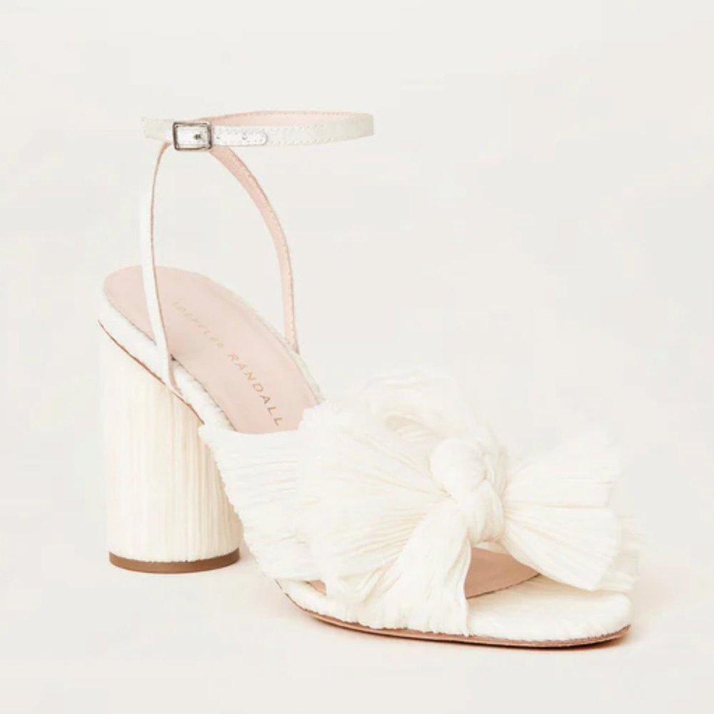 Camellia Pearl Pleated Bow Heel - Loeffler Randall - Size 10